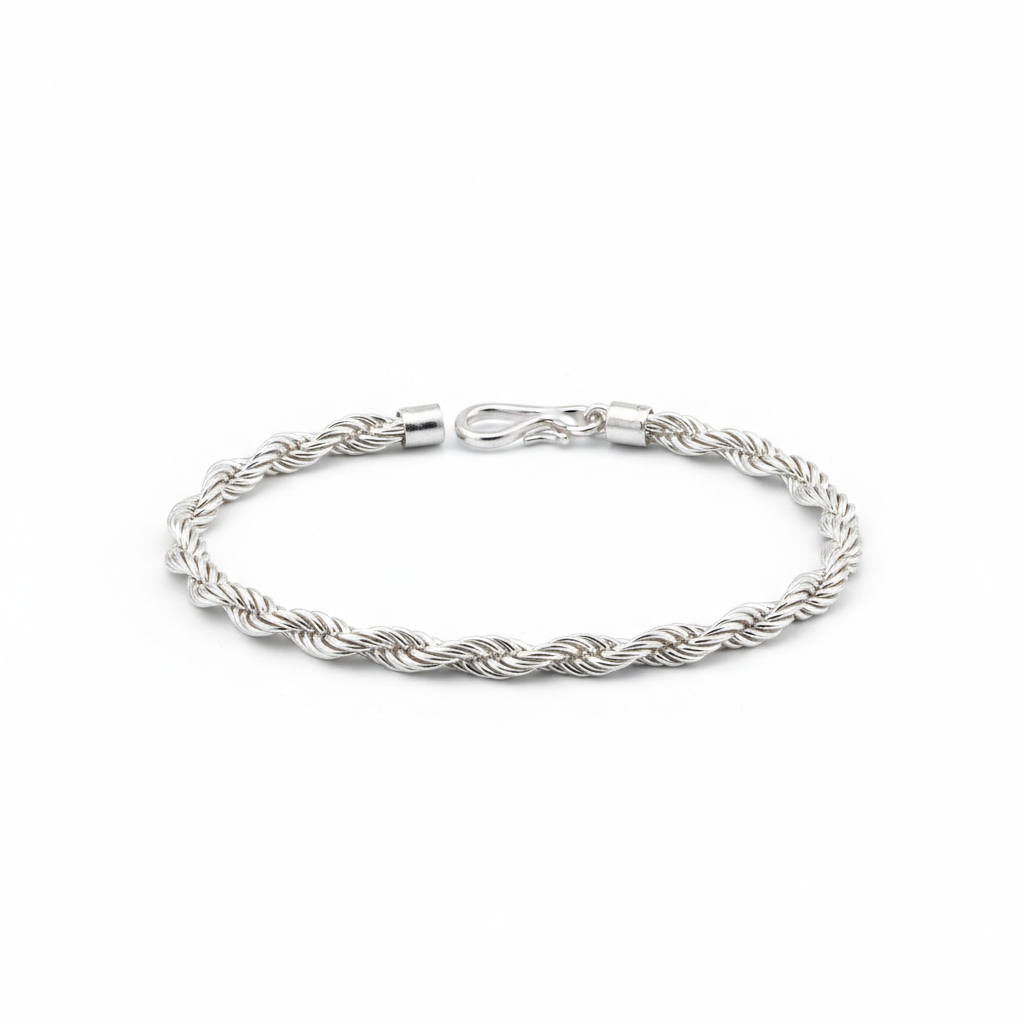 Bracelet torsadé en argent sterling